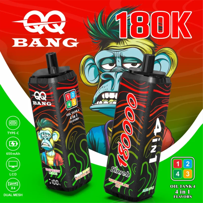 dh-vape-eu-warehouse-qq-bang-180k-puff-180000-melon d'eau-glace-aloès-pomme-framboise-citron-pêche-mangue d'eau-
