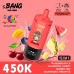 dh-vape-entrepôt-européen-bang-leader-450 000 bouffées-pastèque glacée-myrtille-cerise-été-mango acidulée-ananas