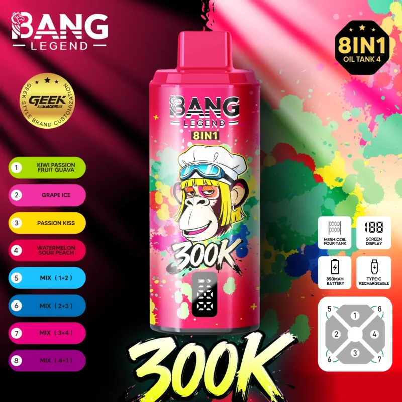 dh-vape-eu-lager-bang-legend-300k-puff-Kiwi-Passionsfrucht-Guave-Traube-Eis-Passionate-Kisses-Wassermelone-saurer-Pfirsich
