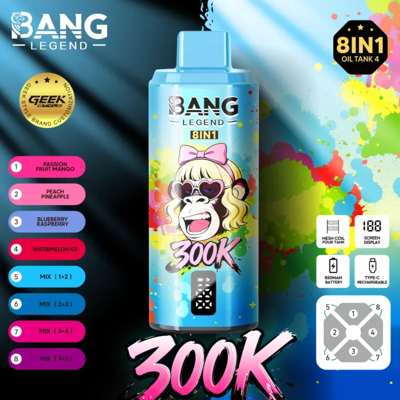 dh-vape-eu-lager-bang-legend-300k-puff-Passionsfrucht-Mango-Pfirsich-Ananas-Heidelbeere-Himbeere-Wassermelone-Eis