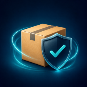 Parcel protected by a shield